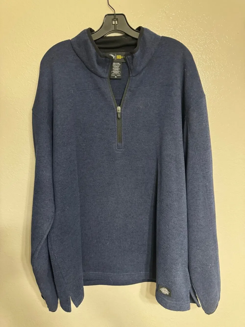 Dickies Performance System Mens XL Navy 1/4 Zip Fleece Pullover 2014 Workwear